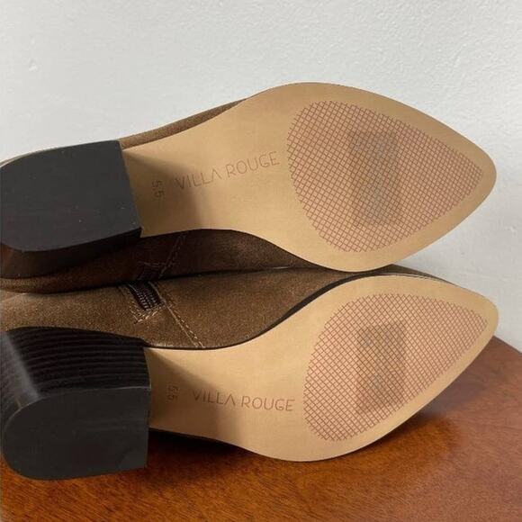 New Villa Rouge Willie Ankle Booties in Russet Suede Women's Size 5.5 - Picture 9 of 10